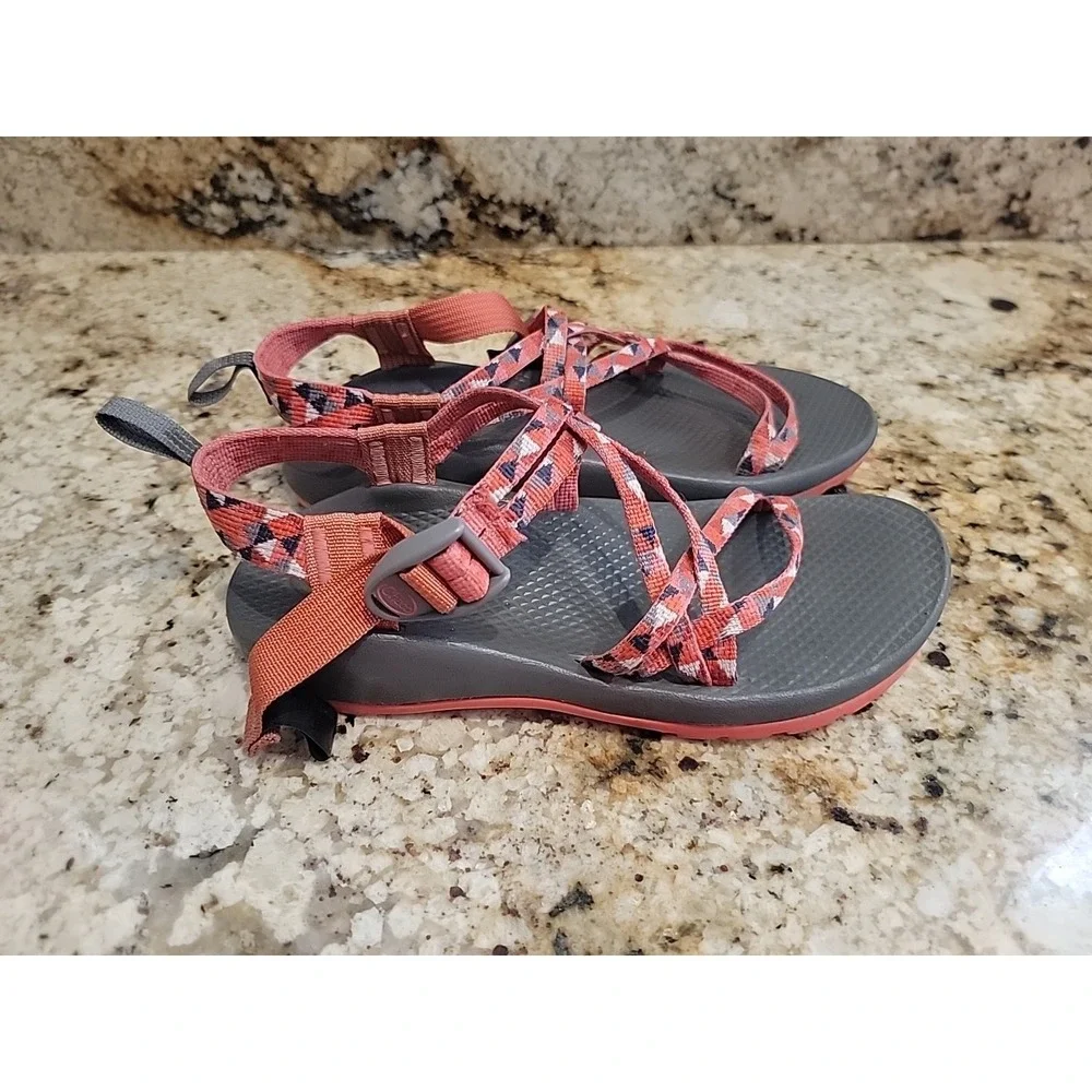 Chaco Womens ZX/2 Cloud Size 5 Sport Shoes Orange Geometric Sandals